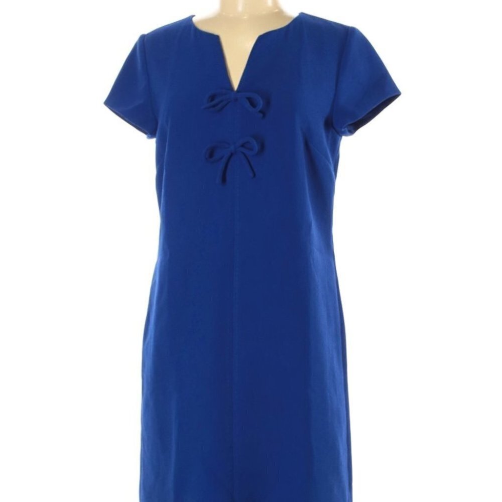 J Crew Presentation Bow Shift Dress | Cobalt Size 6 Royal Blue - Picture 5 of 5